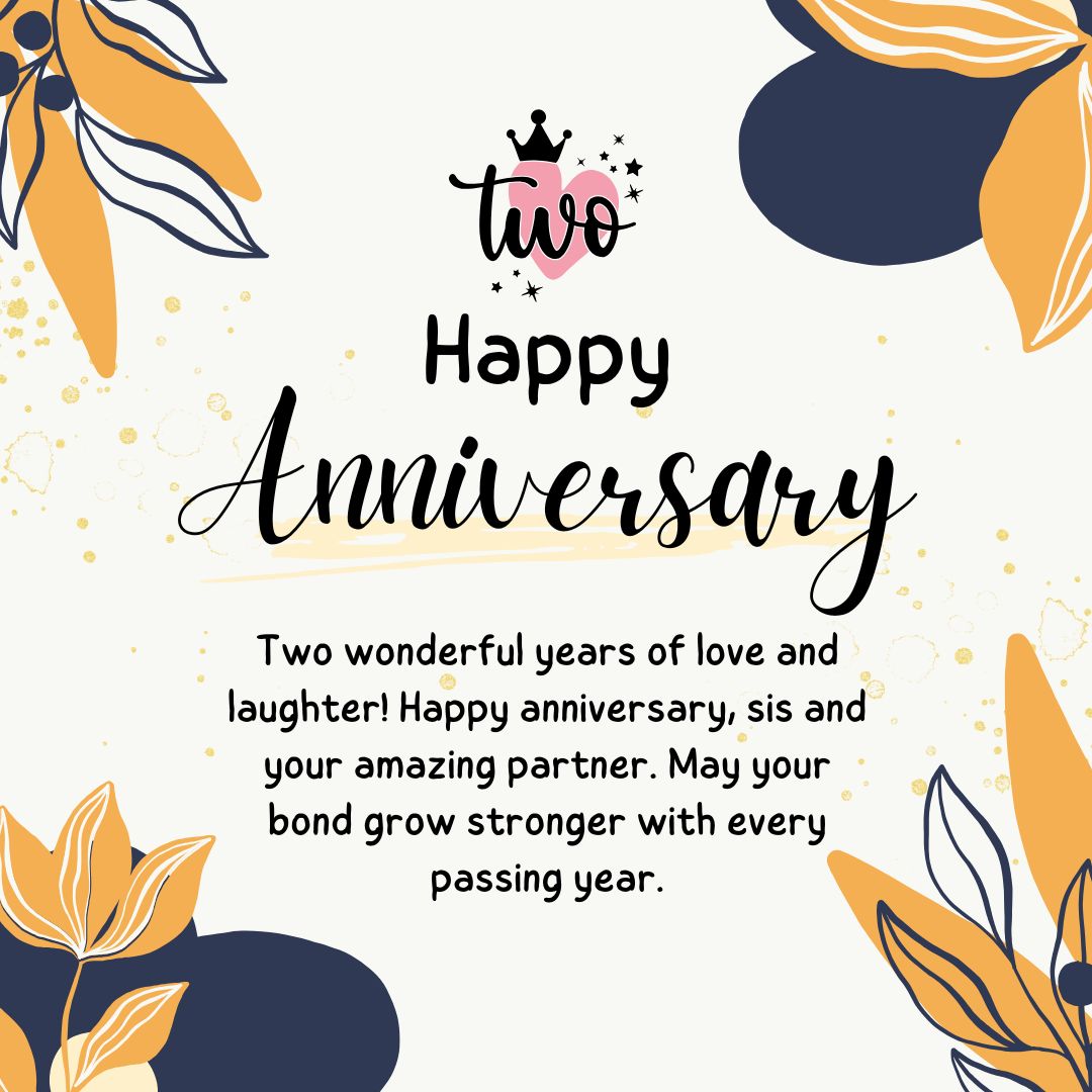 2nd Anniversary Wishes for Sister